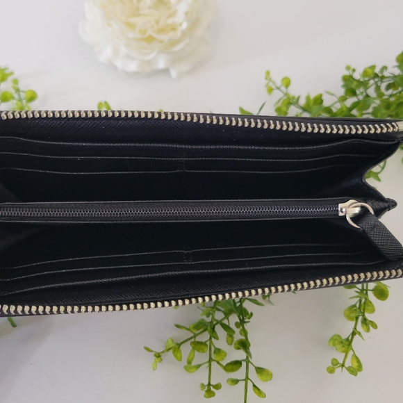 Coach New York  Legacy slim zip signature C's black canvas leather trim wallet - Picture 6 of 8